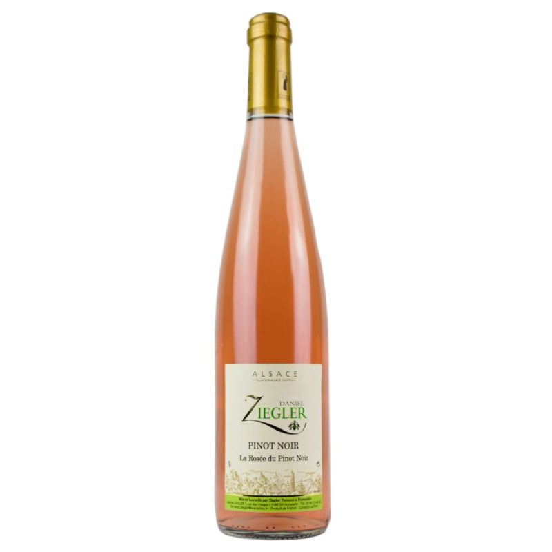 Le Rosé de Pinot Noirdu domaine Ziegler Fernand situé à Hunawihr dans le Haut-Rhin. Un vin d'Alsace sec, fruité et agréable